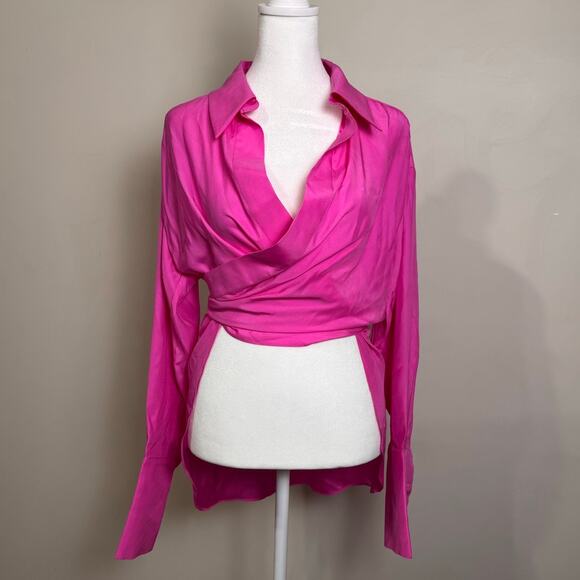 GAUGE81 Sabinas Silk Wrap Shirt - Size S - Picture 2 of 10